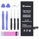 uowlbear 2200mAh Replacement 6s Battery Compatible with IP 6s A1633 A1688 with Replacement Kits 0 Cycle -High Capacity 3 Year Warranty