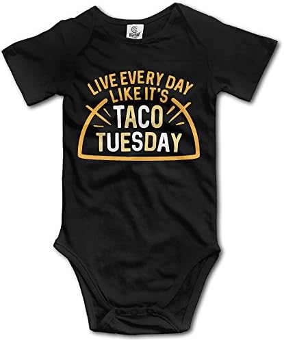 YEARla Unisex Live Every Day Like It's Taco Tuesday Baby Rompers Baby Onesie Short Slev