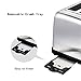 TILON 2 Slice Kitchen Stainless Steel Toaster with Bagel Defrost and 6 Shade Settings Extra Wide Slot/Removable Crumb Tray/Blue LCD Timer Display