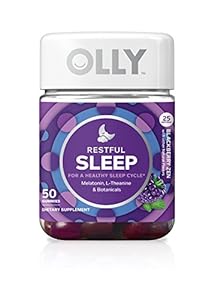 OLLY Restful Sleep Gummy Supplements, Blackberry Zen (Packaging May Vary), 50 Count
