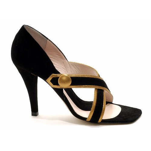 Emilio Pucci Black Suede Strappy High Heel