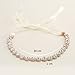 Bridal Headbands for Wedding Women Rhinestone Headdress with Ribbon Silver