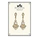 Downton Abbey Gilded Age Gold-Tone Crystal-Studded Fan Earrings with Faux Pearls