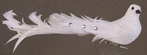 Catherine Lillywhite's 7" White Bird with Glitter Ornament