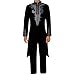 CG Costume Men's Black Tuxedo T'Challa 3D Print for Black Panther Cosplay Costume Large