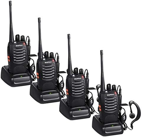 Walkie Talkies, Sunreal BF-88e (Updated Version) Rechargeable Long Range Two Way Radio for Survival Biking and Hiking(pack of 4)