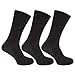 Pierre Roche Mens Comfort Fit Non Elastic Top Diabetic Socks (Pack Of 3) (US Shoe 7-12) (Black)