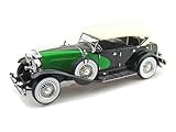 1934 Duesenberg Black/green 1:18 Scale Diecast Model