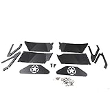 OMUOFFROAD Jeep Wrangler Rear Inner Fender Liners for 2007-2017 Jeep Wrangler JK 4WD Five Star logo Lightweight Aluminum Design Black
