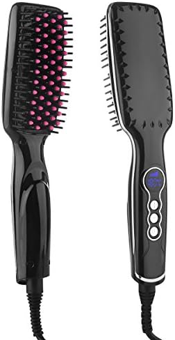 Sminiker Showliss MCH fast Heat Hair Straightener Comb with LCD Display Hair Straightening Brush Ceramic Temperature Adjustable from 100? to 230? in 20 Seconds (Black) by Sminiker