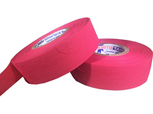 Sports Tape ATHLETIC TAPE (Hockey Lacrosse Stick Tape, Baseball Bat Tape) 2 Pack (Pink, 1"x82 Feet)