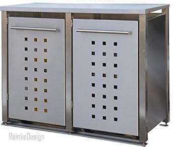 Edelstahl Mulltonnenbox Fur 2 Tonnen 240l Md22t Mulltonnenhaus