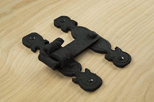 Bar Latch 5" For Doors or Gates Rustic Hammered Iron Black Finish Hand Crafted Borderland Rustic Hardware