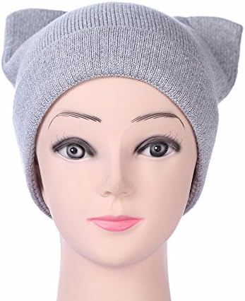 Winter Hat Clearance ♥ Womens Fashion Cat Ears Warm Cap Thick Curling Wool Hat (D)