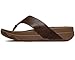 FitFlop Men's Surfer Leather Flip Flops, Chocolate Brown, 9 M US
