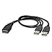 Electop USB 2.0 A Female to Dual USB Male Jack Y Splitter Charger Cable