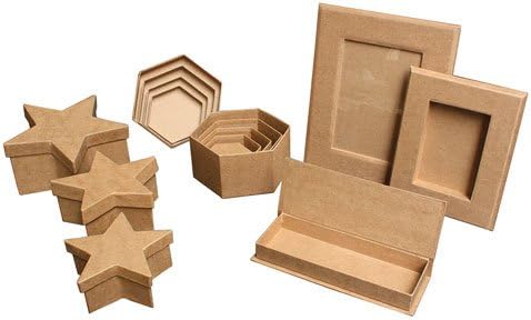 Papier Mache - Paper Mache Boxes & Frames - Hexagon Box - Set of 5