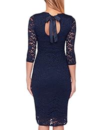 GlorySunshine Vestido de cóctel para mujer con espalda de encaje floral, con tirantes