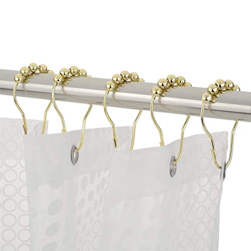 TOPLIFE Shower Curtain Hook Curtain Hook Ring Stainless Steel Easy Installation 12 Pieces Set