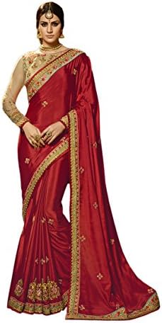 Dilse Fashion Embroidered Heavy Designer Paper Silk Saree
