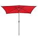 Yescom 10x6.5ft Red Outdoor Patio Beach Market Aluminium Umbrella Sun Shade Solar Powered LED Crank Tilt