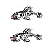 MagiDeal 2 Pieces / Set Kayak Decals Fish Bones Skeleton Stickers for Kayak Canoe Fishing Boat Wall Car Accessories