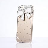 iPod Touch (6th Generation) Case, Sense-TE Luxurious Crystal 3D Handmade Sparkle Glitter Diamond Rhinestone Clear Cover with Retro Bowknot Anti Dust Plug - Bowknot / White