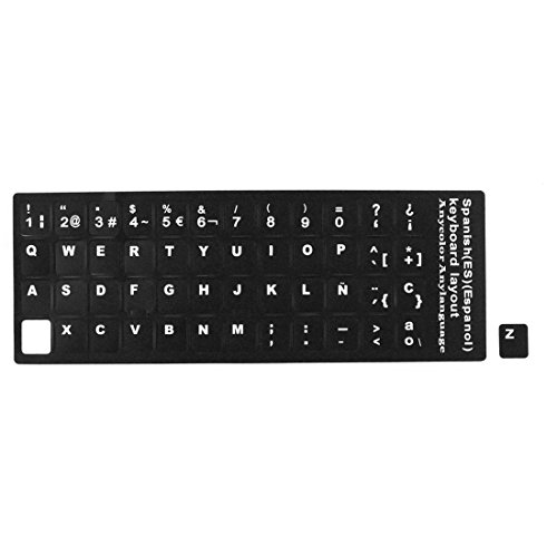 uxcell Desktop Laptop Computer Spanish Keyboard Decal Protector Large Letters Sticker Black