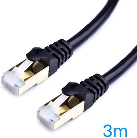 iDaye Cat 7 patch network cable,High speed Ethernet Cable with Snagless RJ45 gold plated ends For Hubs,Routers DSL, PS3,PS4,X-box,patch panels and other high performance networking device(Round 3M)