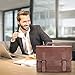 Zebella Vintage Pu Leather Briefcase Shoulder Business Laptop Messenger Bags Tote for Men - Brown