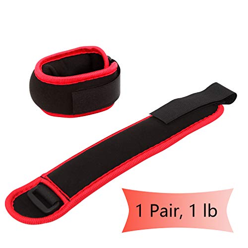 Wesoke Durable Ankle/Wrist Weights, Adjustable Straps, Mini Hand Leg Arm Cuff Weight Set for Women Men Kids Children Fitness Dancing Exercise Gym Workouts Aerobics (1 Pair, 1lb 2lb)