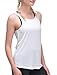Queenie Ke Women's Yoga shirts Sports Tops Super Soft Knit Cowl Back Tank Size L Color Angle White