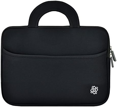 KOZMICC Sleeve for 8.9" 9" Tablet Devices, Portable Neoprene Sleeve Case Bag Handle Accessory Pocket, Compatible with 8.9-9" Inch Tablet Device (Black)