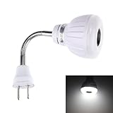 BESSKY AC 110V 220V 5W LED PIR Infrared Sensor Motion Detector Light Bulb Lamp US Plug (Pure White, 17X6X6cm)