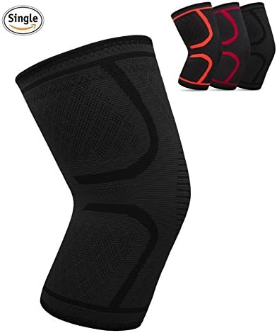 Spoty Knee Compression Sleeve Brace Support for Arthritis Running Women men kids Unisex Single Wrap,Black S