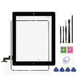 IPad 2 Screen Replacement，FeiyueTech New Black iPad 2 Digitizer Touch Screen Front Glass Assembly - Includes Home Button + Camera Holder +Frame Bezel+ PreInstalled Adhesive with Tools kit