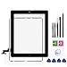 Ipad 2 Screen Replacement，FeiyueTech New Black ipad 2 Digitizer Touch Screen Front Glass Assembly - Includes Home Button + Camera Holder +Frame Bezel+ PreInstalled Adhesive with Tools kit (Black)