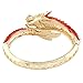 EVER FAITH® Gold-Tone Dragon Bracelet Red Austrian Crystal