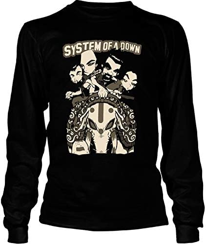 AUTSTORE System of a Down Band T Shirt, Simply System Band Shirt, American Heavy Metal Band Shirt - Long Sleeve Tees (XL, Black)