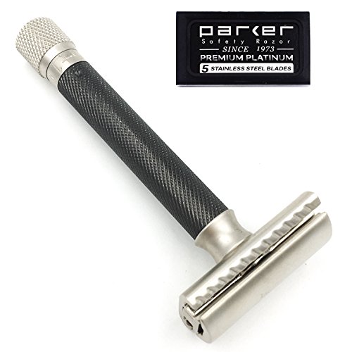 Parker Variant Adjustable Double Edge Safety Razor and 5 Parker Premium