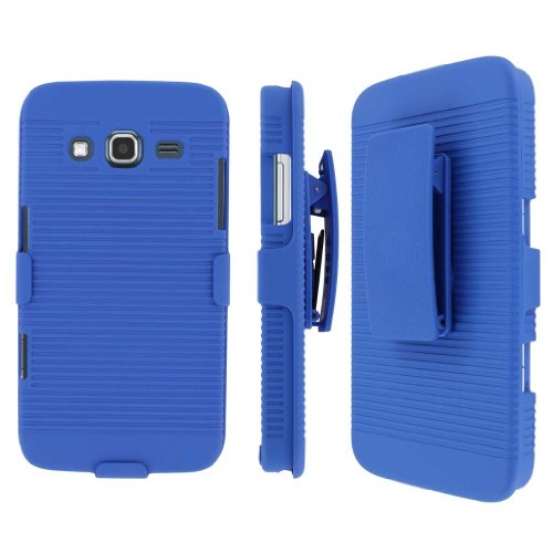 Samsung ATIV S Neo Belt Clip Case, MPERO Collection 3 in 1 Tough Blue Kickstand Case for Samsung ATIV S Neo I800
