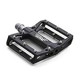 BC Lightweight Aluminum Bike Pedals – Great for MTB, BMX, Downhill – Wide Flat Platform with Removable Grip Pins – 9/16″ Cr-Mo Spindle – Multiple Color Options