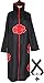 Yanhusu Akatsuki Cosplay Uchiha Robe Cloak Headband Throwing Stars Unisex Halloween Costume(L)