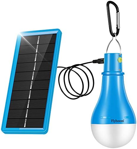 Flyhoom Portable 210LM LED Solar Light Bulb for Camping, Emergency, Hurricane, Outage (Blue, Hangable)