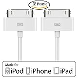 iPhone 4s Charger, Kabe Baer 30 Pin USB Sync and Charging Data Cable for iPhone 4/4s, iPhone 3G/3GS, iPad 1/2/3, iPod - 3.2 Feet 1 Meter (2 Pack)