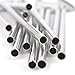 4 Spoon Straws Stirrer Stainless Steel 4 Pack + Cleaning Brush Drinking Straws Metal Reuseable Drinking Mixing Cocktail Eco Friendly Green