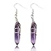 KISSPAT Real Natural Quartz Stone Healing Point Crystal Chakra Dangle Earrings (W-A)