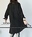 YESNO BT8 Women Long Button-Down Shirts Blouses Dress 100% Linen Casual Loose Fit 'Annual Ring'/Side Pockets (L, Black)