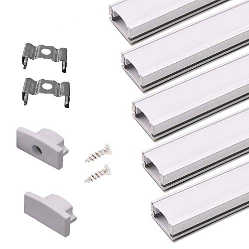 6 PACK 1M/3.3ft U-Shape LED Aluminum Channel and Diffusers