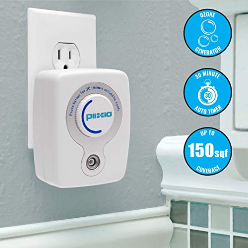 Plixio Portable Odor Eliminating Mini Plug-in Ionic Air Purifier & Ozone Generator with Timer for Home or Office (Certified Refurbished)